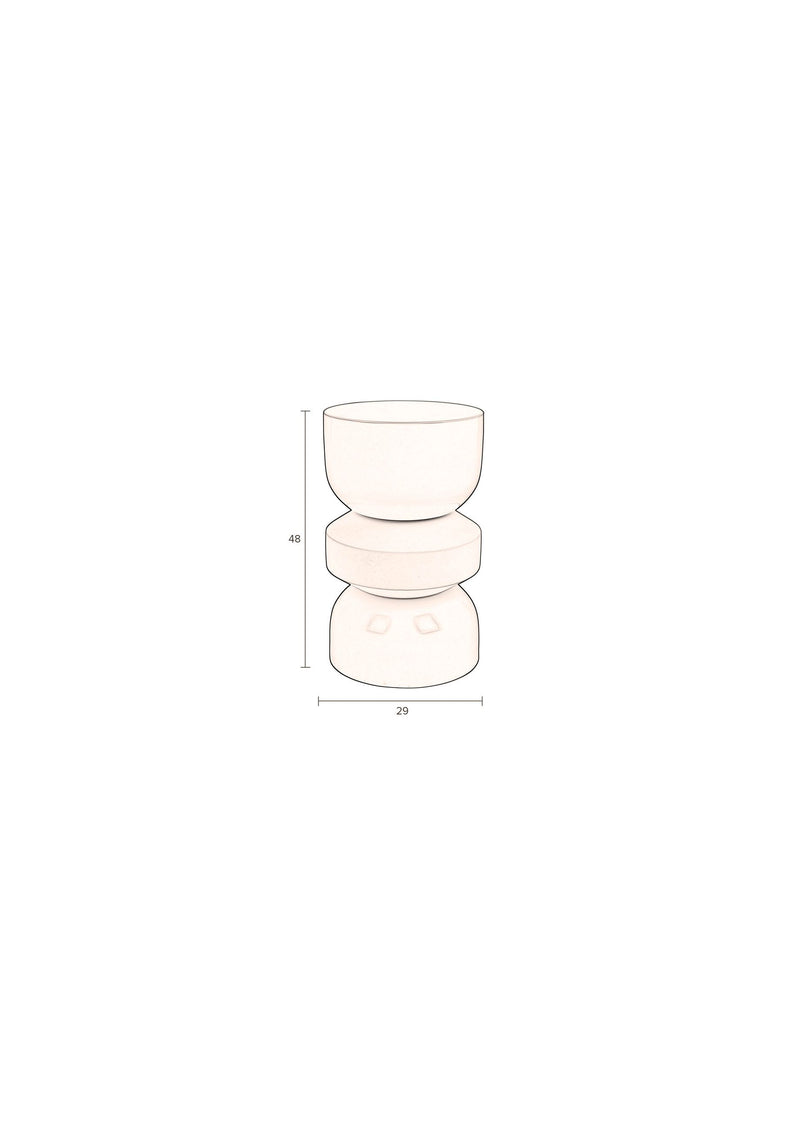 Hocker Apollo Beige, Retro-Design aus Metall von Dutchbone