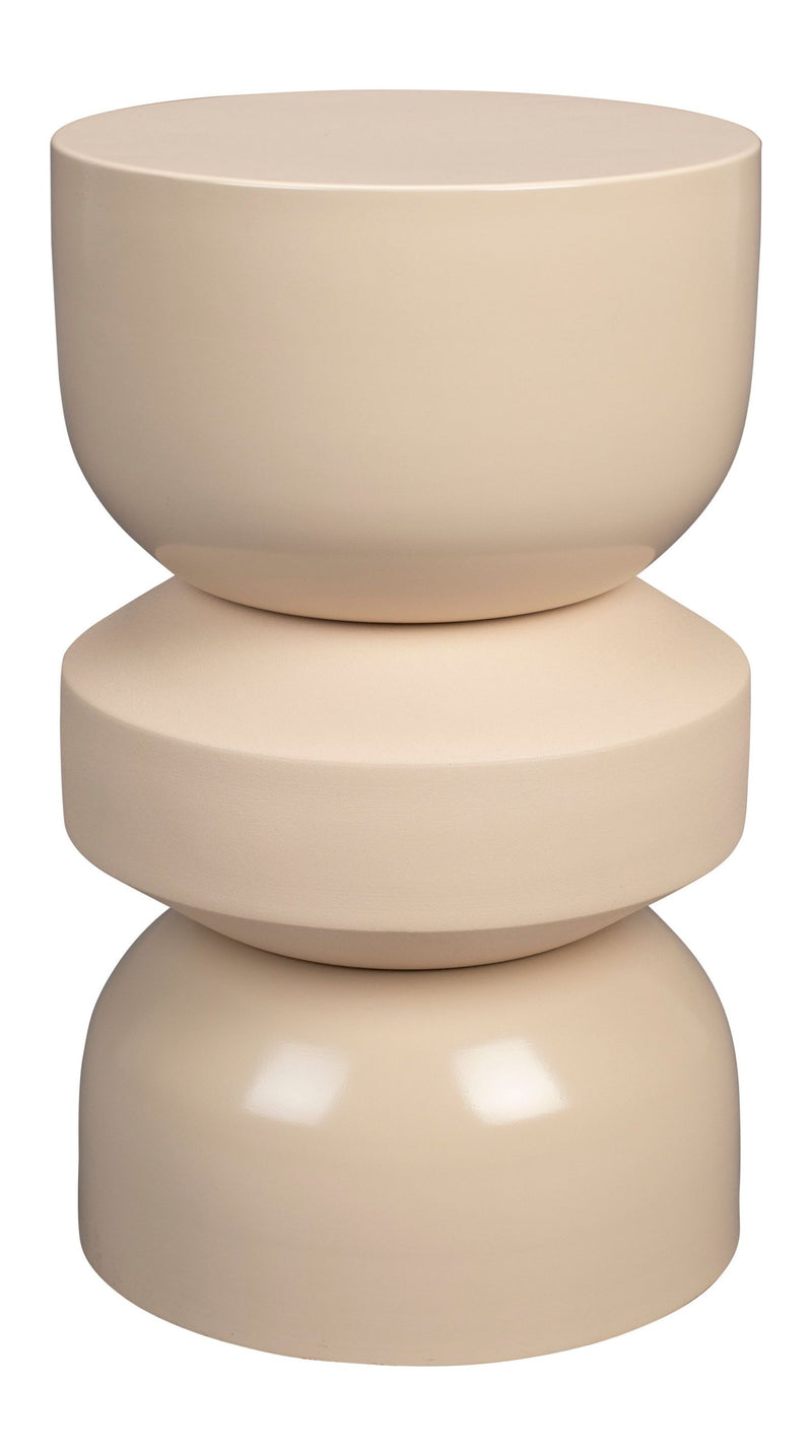 Hocker Apollo Beige, Retro-Design aus Metall von Dutchbone