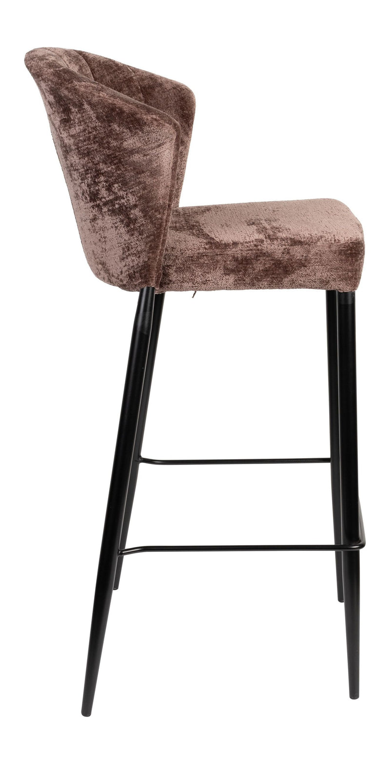 Barhocker Georgia im 2er-Set, Lila mit Samtbezug von Dutchbone