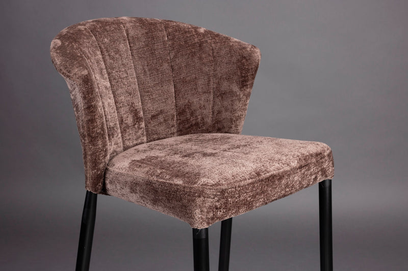 Barhocker Georgia im 2er-Set, Lila mit Samtbezug von Dutchbone