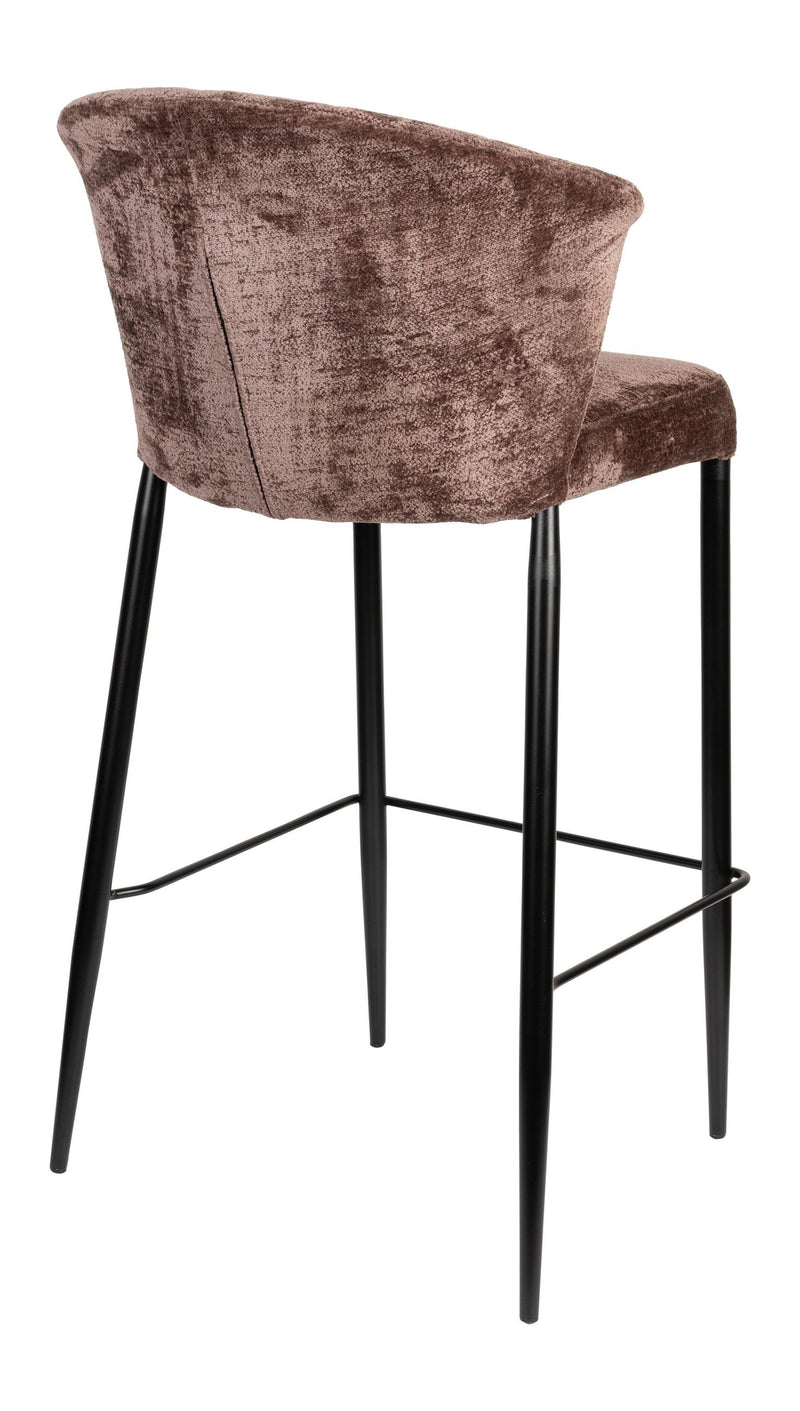 Barhocker Georgia im 2er-Set, Lila mit Samtbezug von Dutchbone