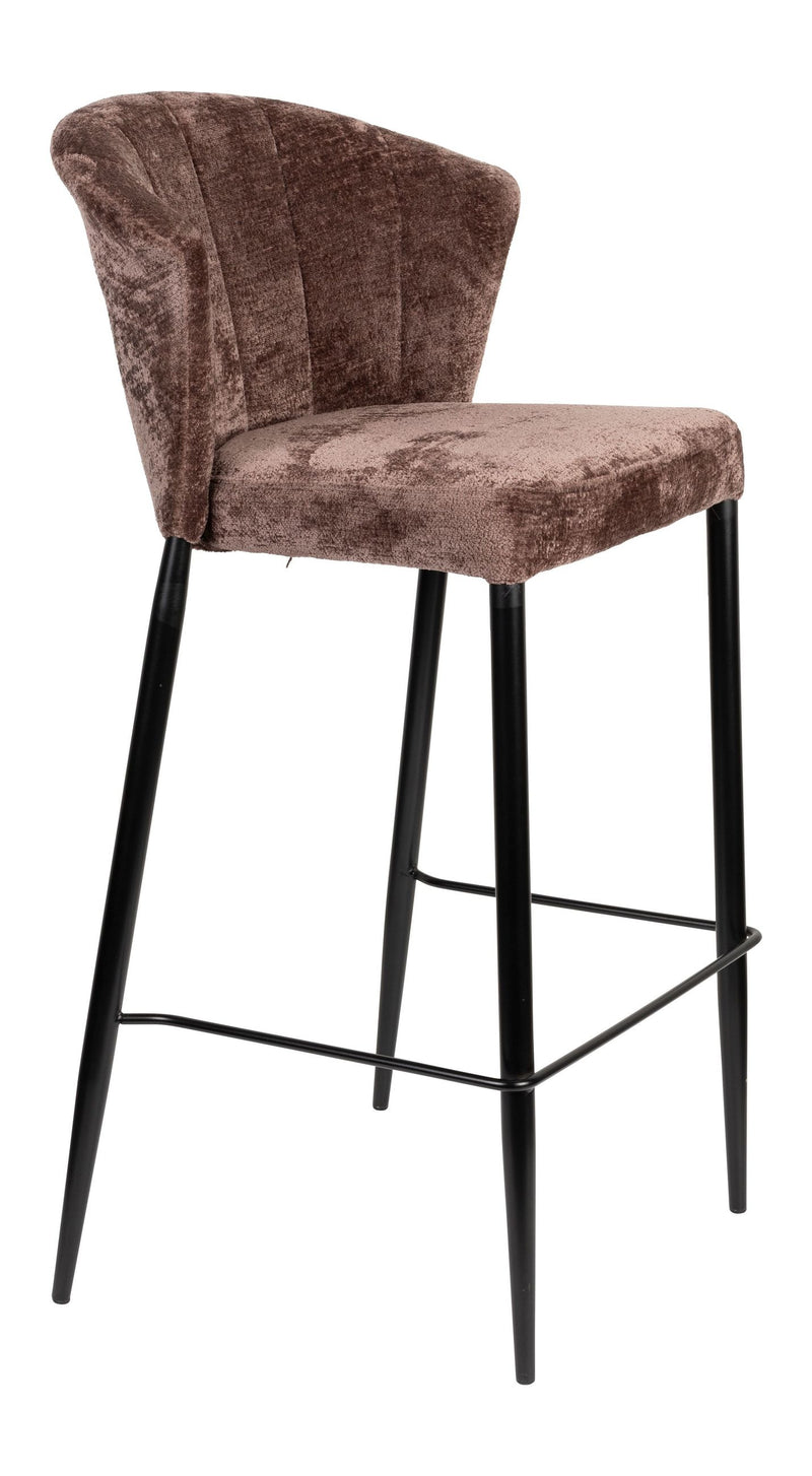 Barhocker Georgia im 2er-Set, Lila mit Samtbezug von Dutchbone