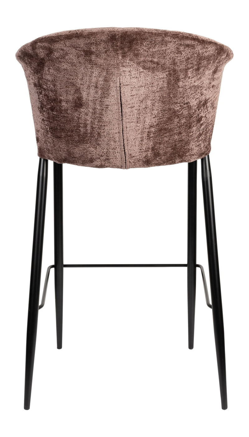 Barhocker Georgia im 2er-Set, Lila mit Samtbezug von Dutchbone