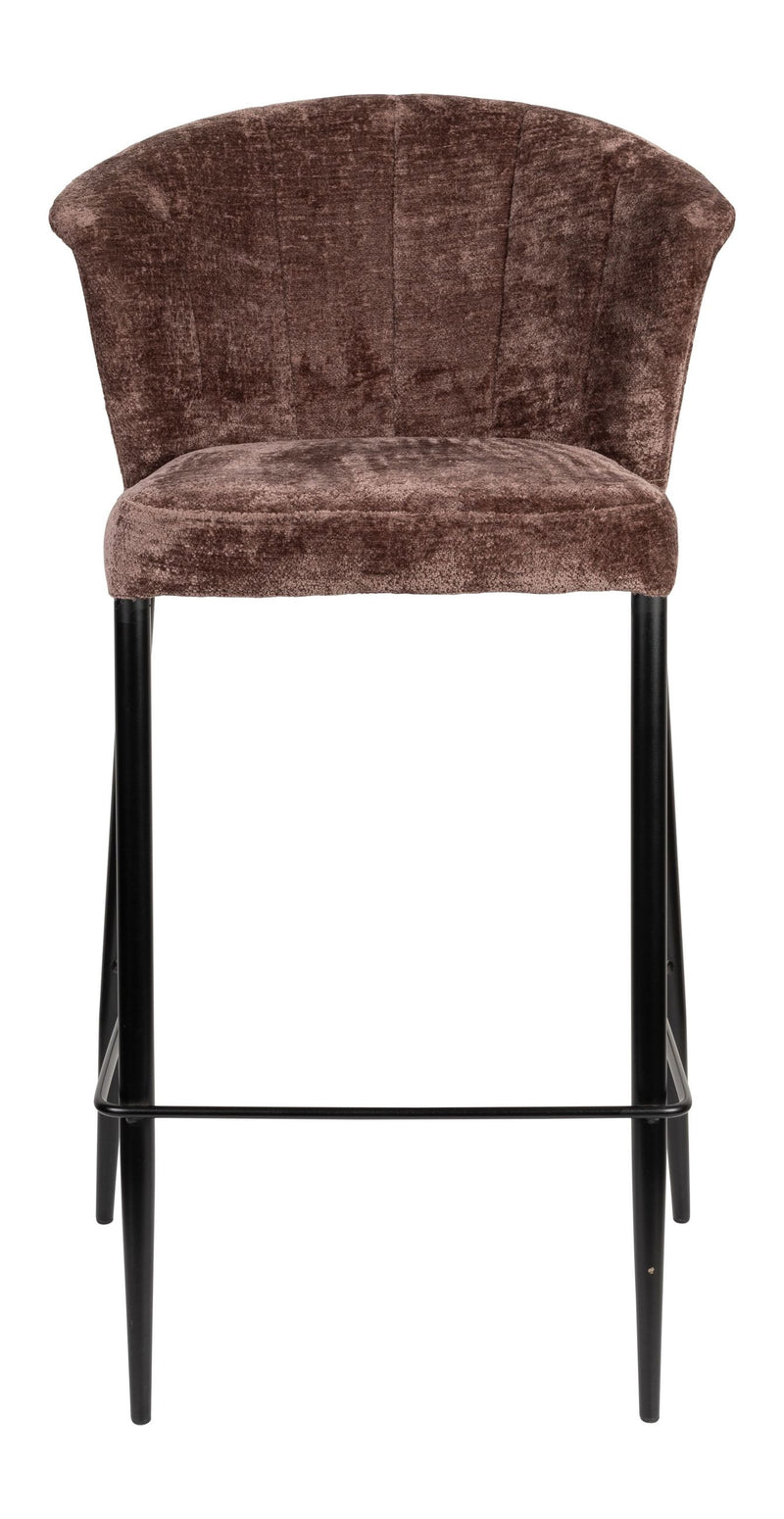 Barhocker Georgia im 2er-Set, Lila mit Samtbezug von Dutchbone