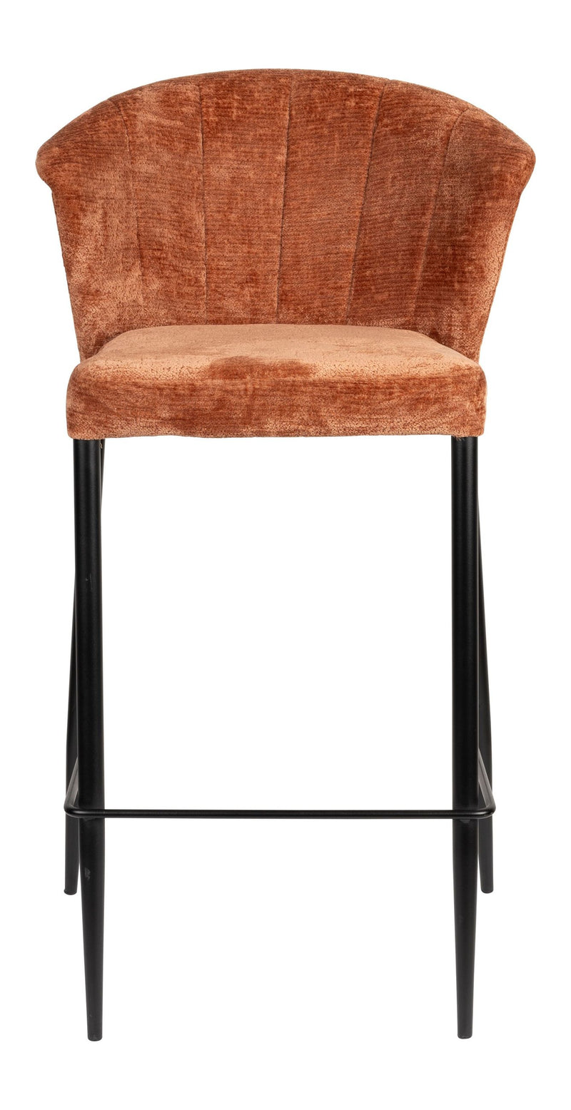 Barhocker Georgia im 2er-Set, Terra mit Samtbezug von Dutchbone
