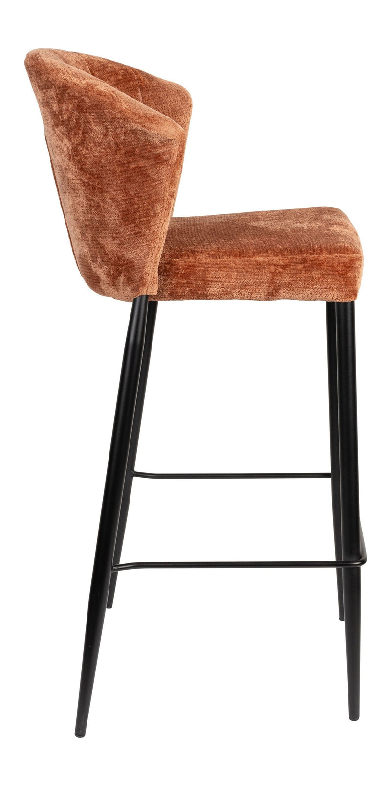 Barhocker Georgia im 2er-Set, Terra mit Samtbezug von Dutchbone