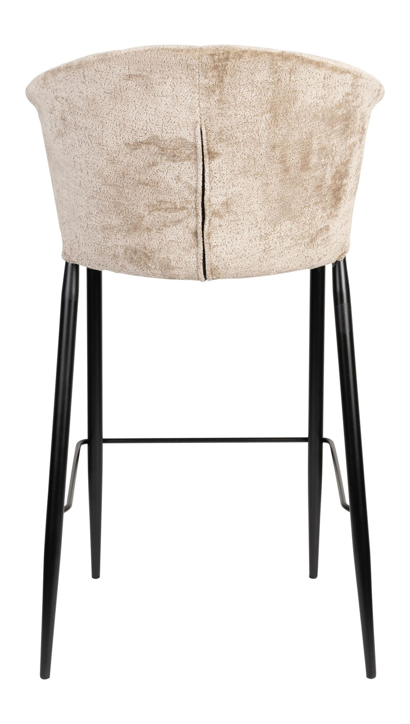 Barhocker Georgia im 2er-Set, Taupe mit Samtbezug von Dutchbone