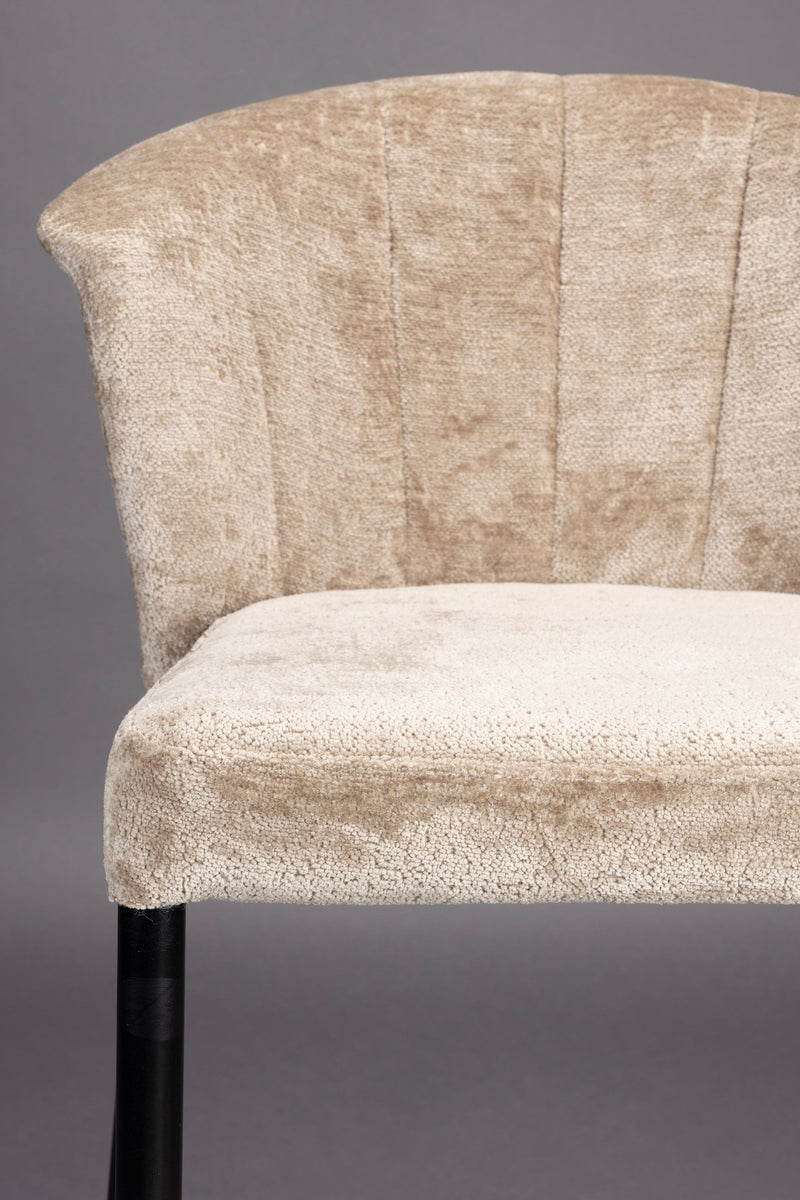Barhocker Georgia im 2er-Set, Taupe mit Samtbezug von Dutchbone