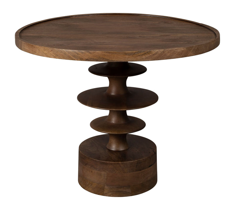 Couchtisch Cath aus Mangoholz mit Walnuss-Finish, rund, Dutchbone