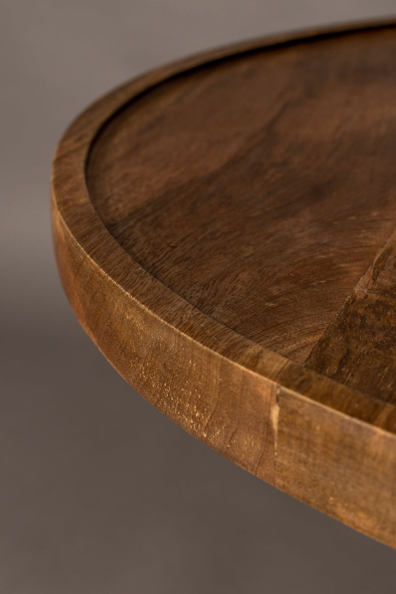 Couchtisch Cath aus Mangoholz mit Walnuss-Finish, rund, Dutchbone