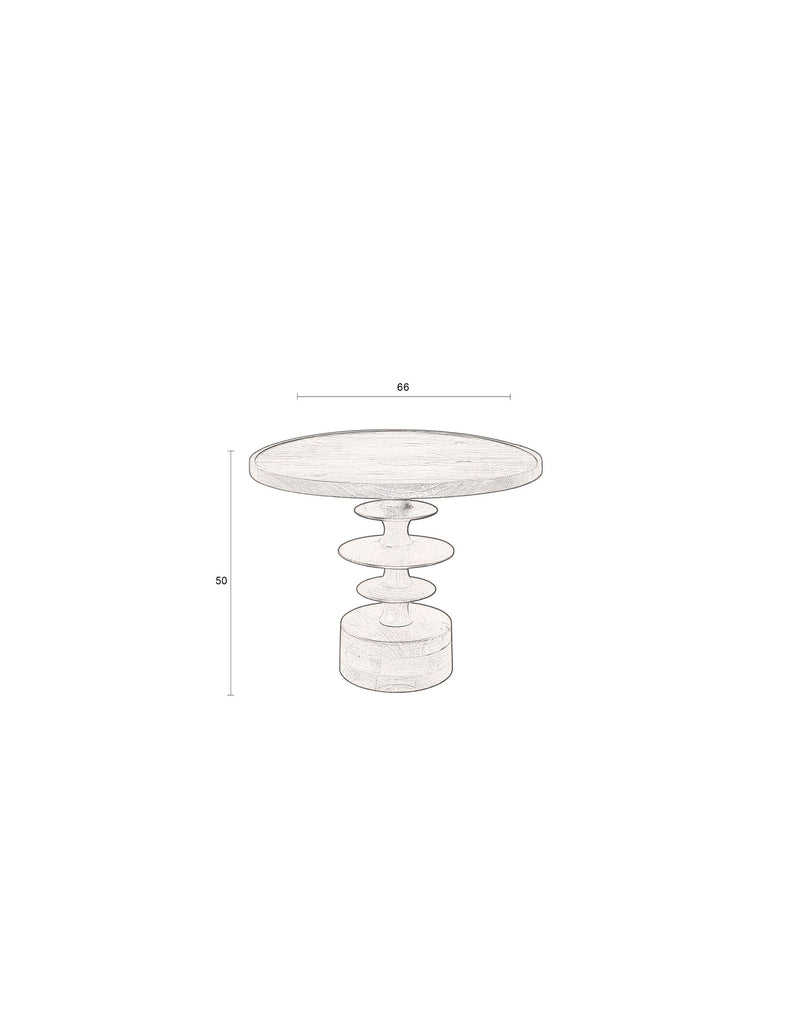 Couchtisch Cath aus Mangoholz mit Walnuss-Finish, rund, Dutchbone