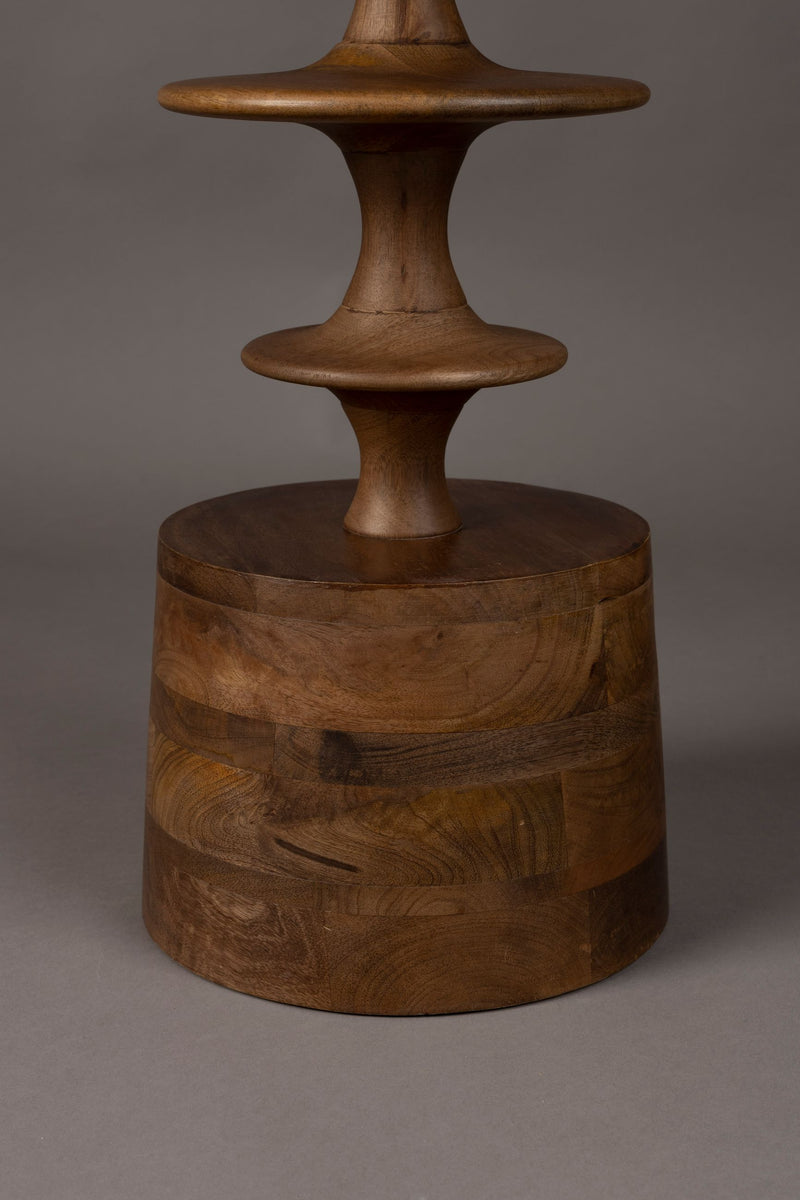 Beistelltisch Cath aus massivem Mangoholz mit Walnuss-Finish, rund