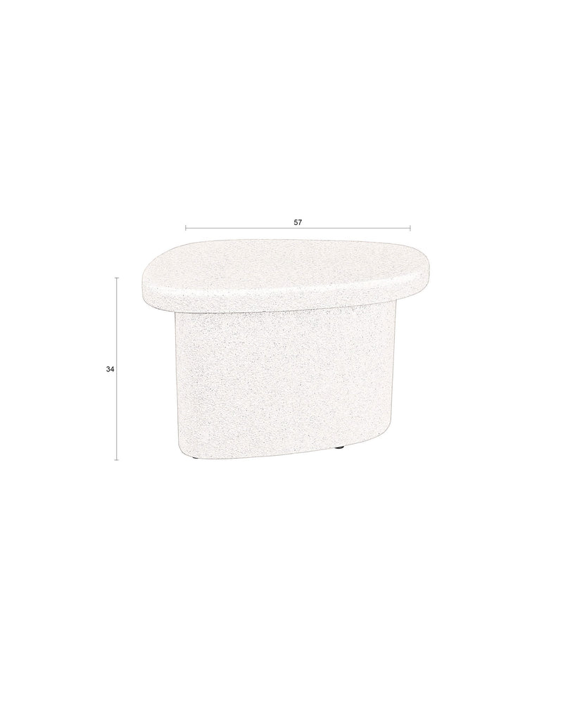 Beistelltisch Veda Low aus recyceltem Marmor in Beige, Boho-Chic Stil