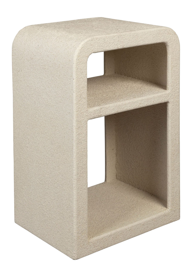 Beistelltisch Veda von Dutchbone aus recyceltem Marmor in Beige