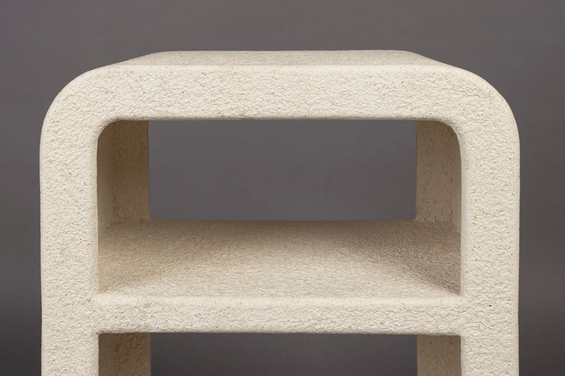 Beistelltisch Veda von Dutchbone aus recyceltem Marmor in Beige