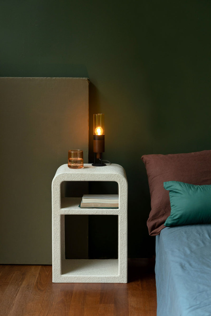 Beistelltisch Veda von Dutchbone aus recyceltem Marmor in Beige
