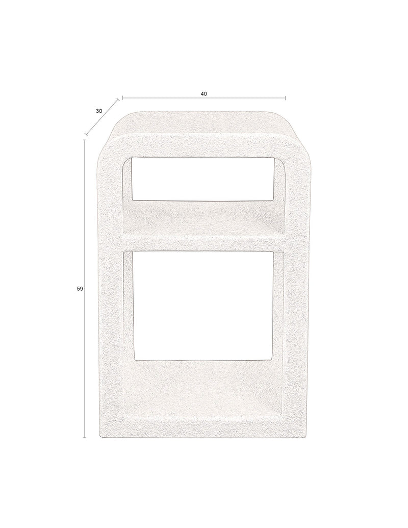 Beistelltisch Veda von Dutchbone aus recyceltem Marmor in Beige