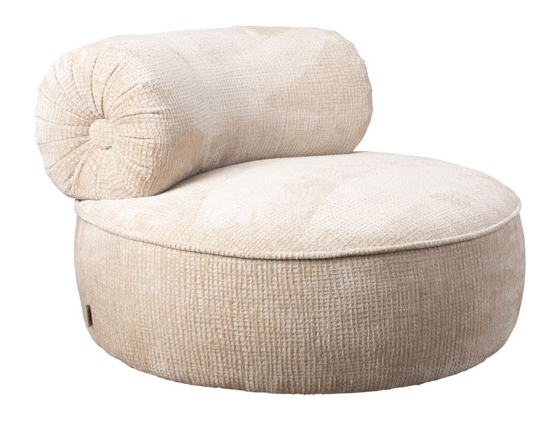 Loungesessel Tilbury drehbar mit gewebtem Muster, Beige, Dutchbone
