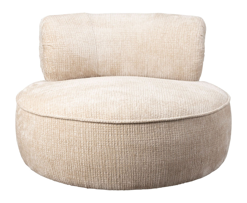 Loungesessel Tilbury drehbar mit gewebtem Muster, Beige, Dutchbone