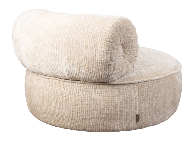Loungesessel Tilbury drehbar mit gewebtem Muster, Beige, Dutchbone