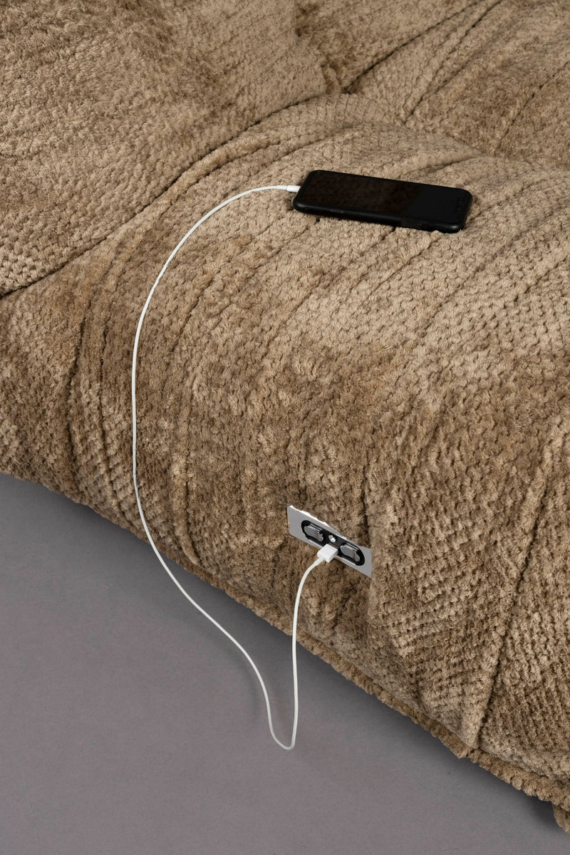 Loungesessel Hamilton elektrisch verstellbar mit USB-Anschluss, Braun
