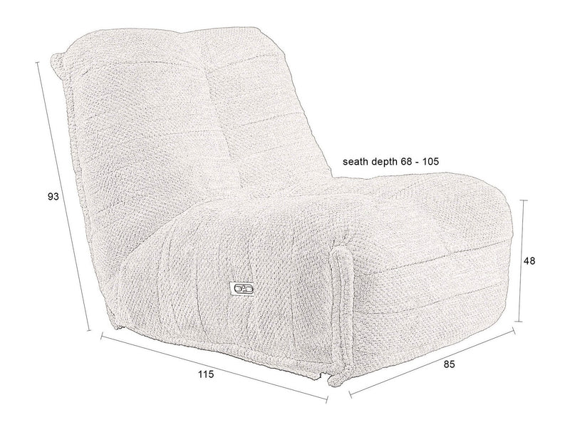 Loungesessel Hamilton elektrisch verstellbar mit USB-Anschluss, Braun