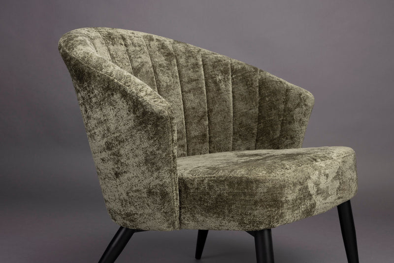 Loungesessel Georgia in Grün, Dutchbone mit Samtbezug für Wohnzimmer
