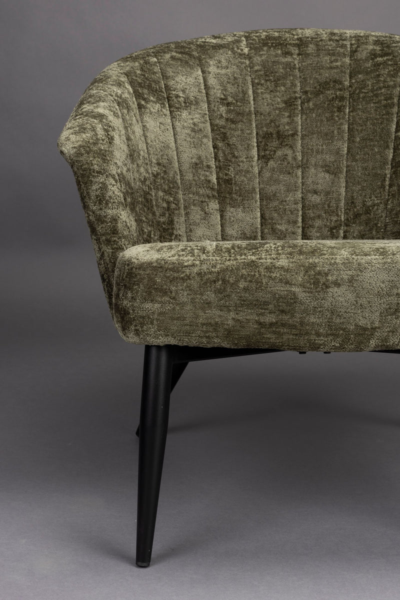 Loungesessel Georgia in Grün, Dutchbone mit Samtbezug für Wohnzimmer