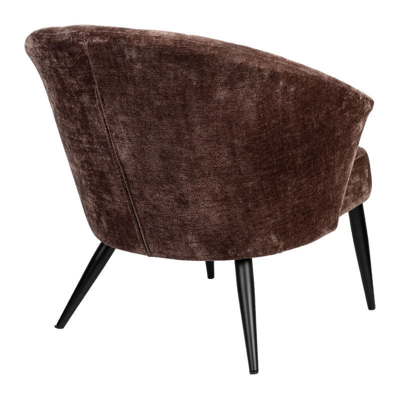 Loungesessel Georgia Dutchbone Lila mit Samtbezug und Metallbeinen