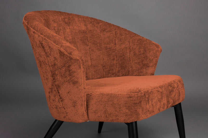 Loungesessel Georgia Terra mit Samtbezug im Boho-Chic-Design