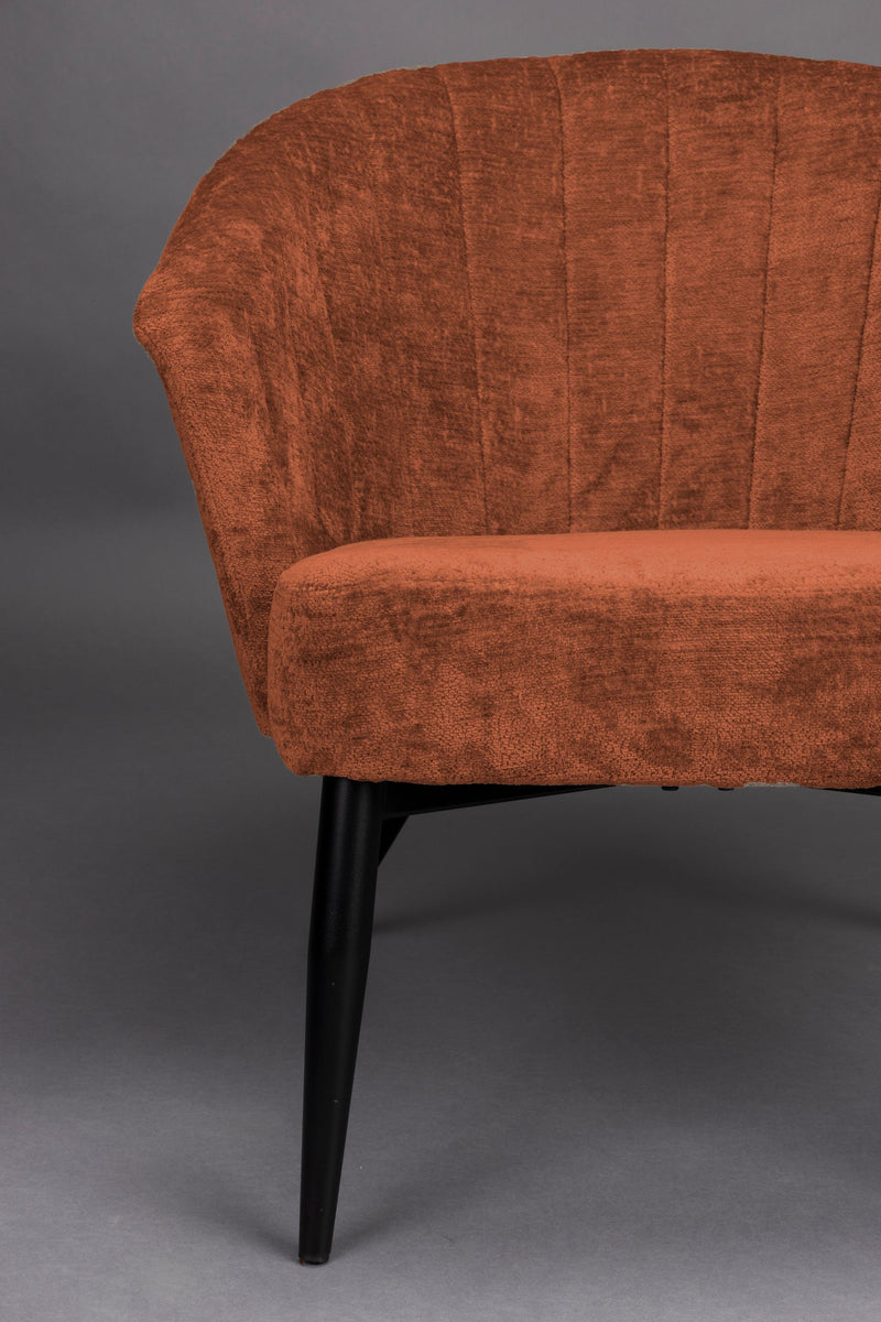 Loungesessel Georgia Terra mit Samtbezug im Boho-Chic-Design