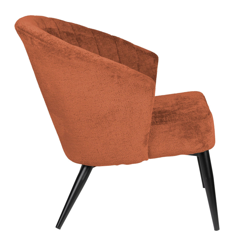 Loungesessel Georgia Terra mit Samtbezug im Boho-Chic-Design