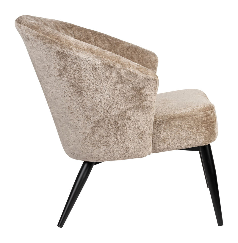 Loungesessel Georgia mit Samtbezug in Taupe von Dutchbone