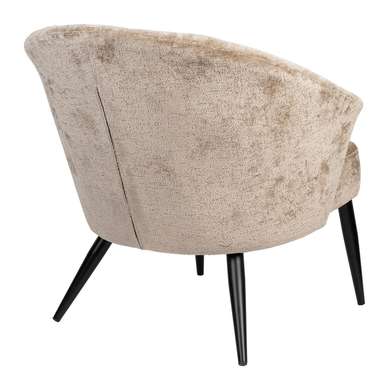 Loungesessel Georgia mit Samtbezug in Taupe von Dutchbone