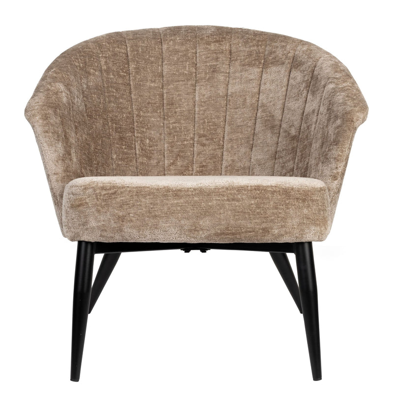 Loungesessel Georgia mit Samtbezug in Taupe von Dutchbone