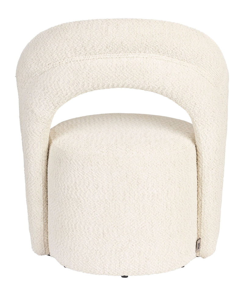 Loungesessel Seina von Dutchbone mit drehbarem Sitz, Beige aus Bouclé