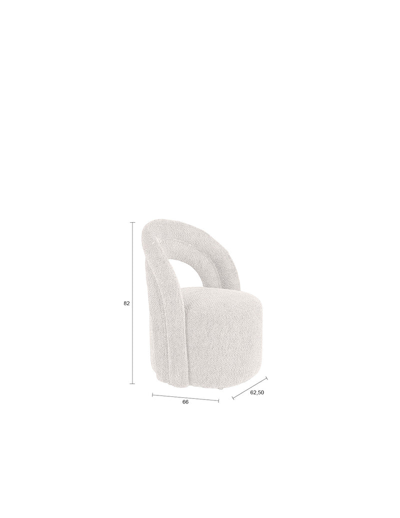 Loungesessel Seina von Dutchbone mit drehbarem Sitz, Beige aus Bouclé