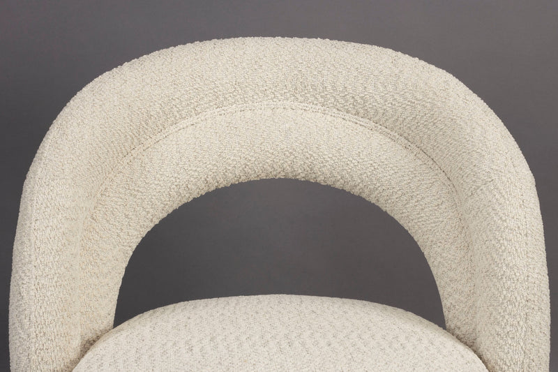 Loungesessel Seina von Dutchbone mit drehbarem Sitz, Beige aus Bouclé