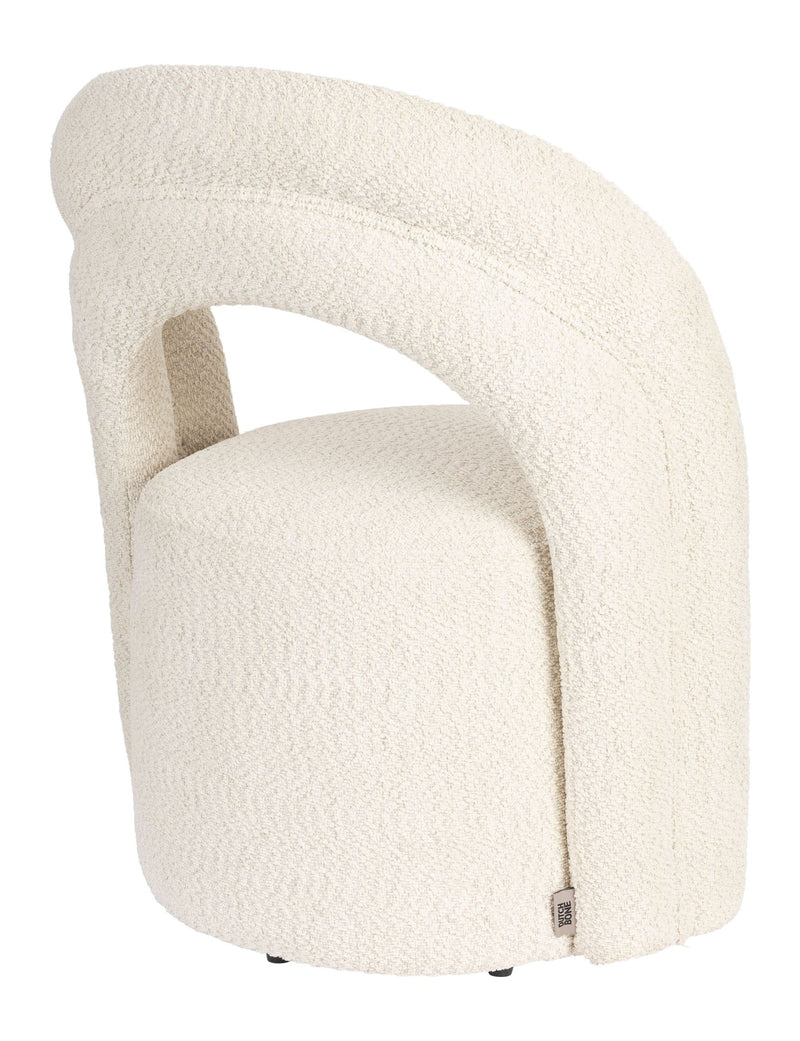 Loungesessel Seina von Dutchbone mit drehbarem Sitz, Beige aus Bouclé