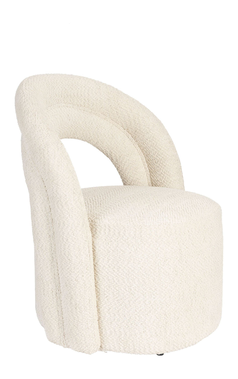 Loungesessel Seina von Dutchbone mit drehbarem Sitz, Beige aus Bouclé
