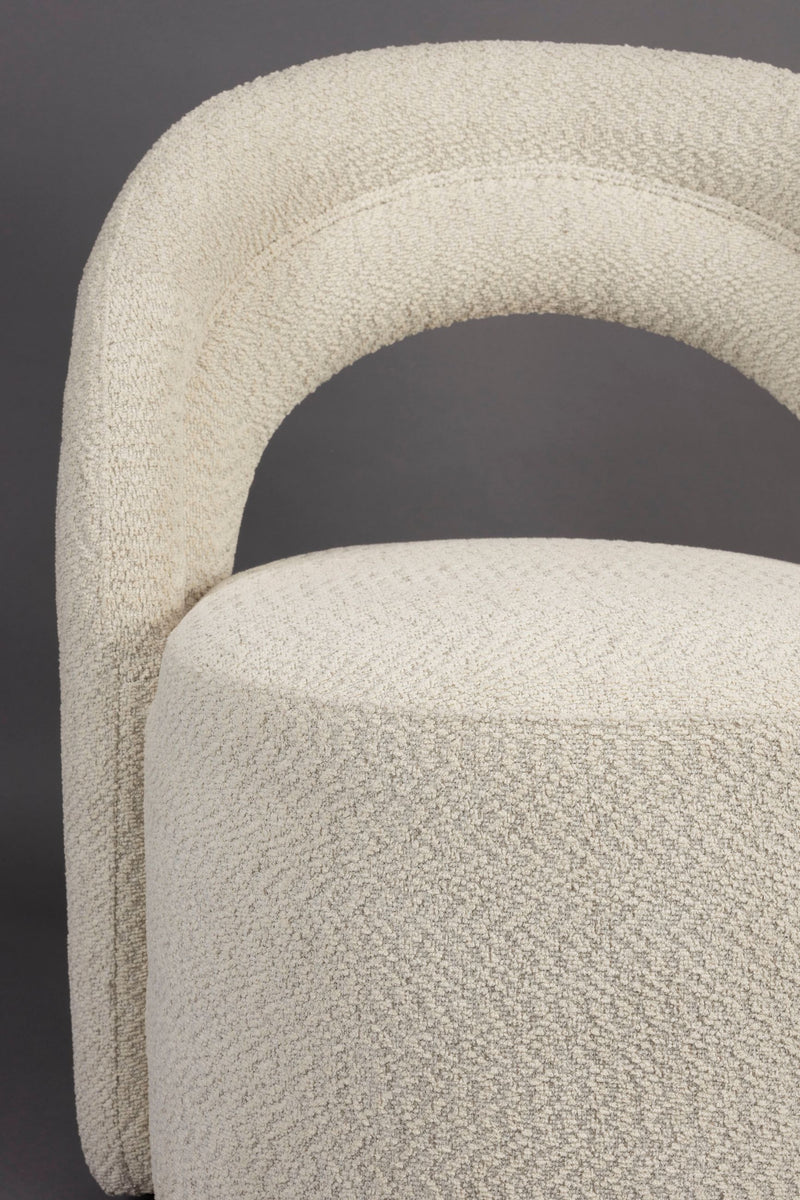 Loungesessel Seina von Dutchbone mit drehbarem Sitz, Beige aus Bouclé