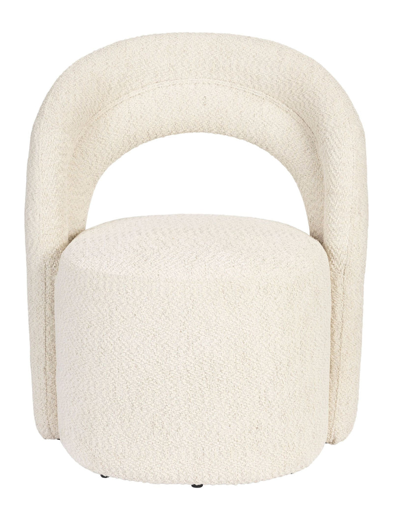 Loungesessel Seina von Dutchbone mit drehbarem Sitz, Beige aus Bouclé