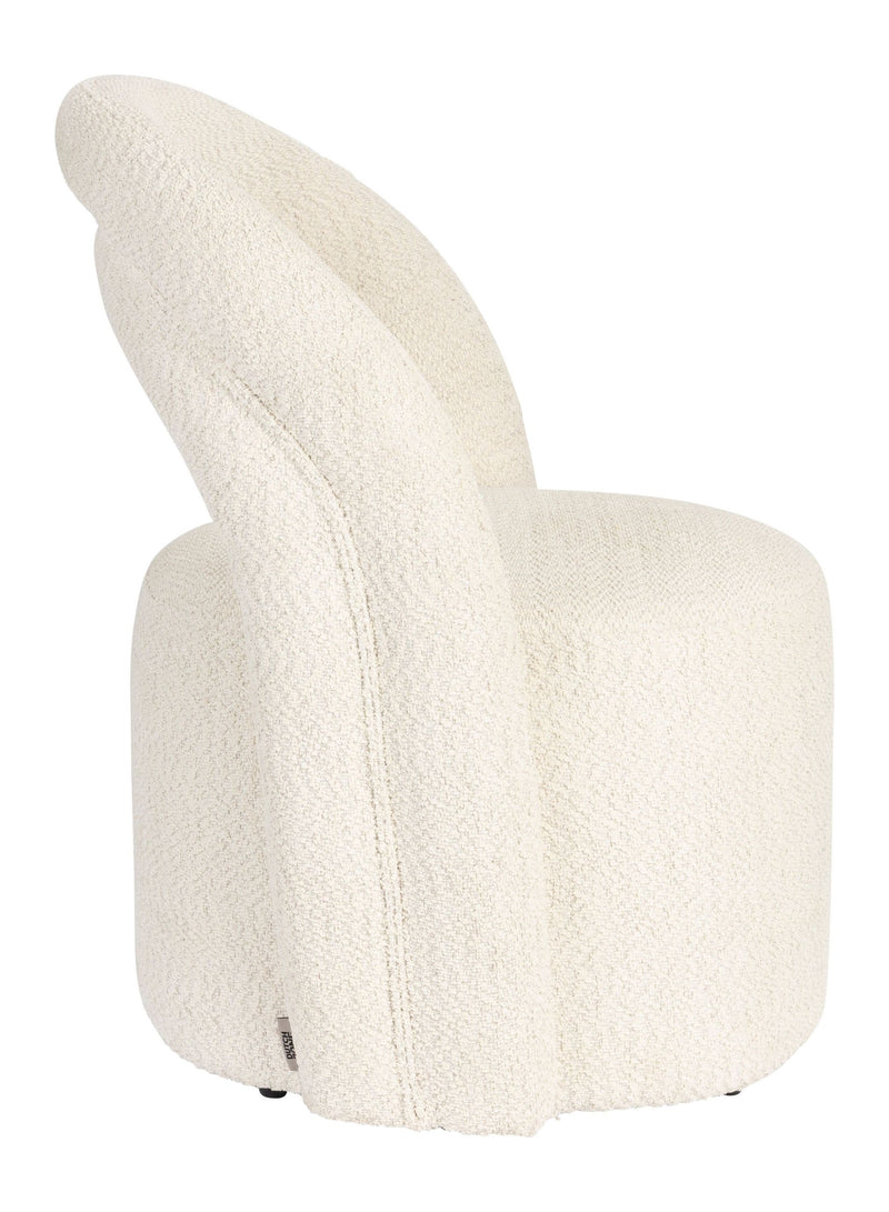 Loungesessel Seina von Dutchbone mit drehbarem Sitz, Beige aus Bouclé