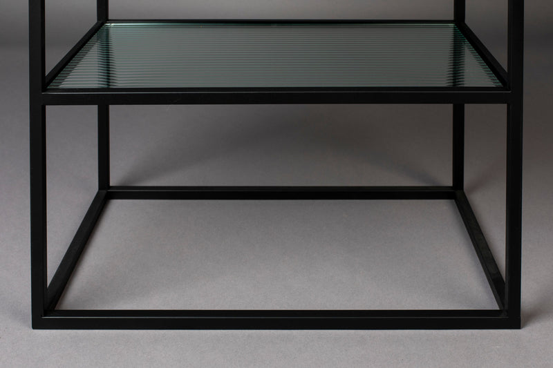 Schrank Boli Small Black aus Stahl und Glas im Vintage-Design