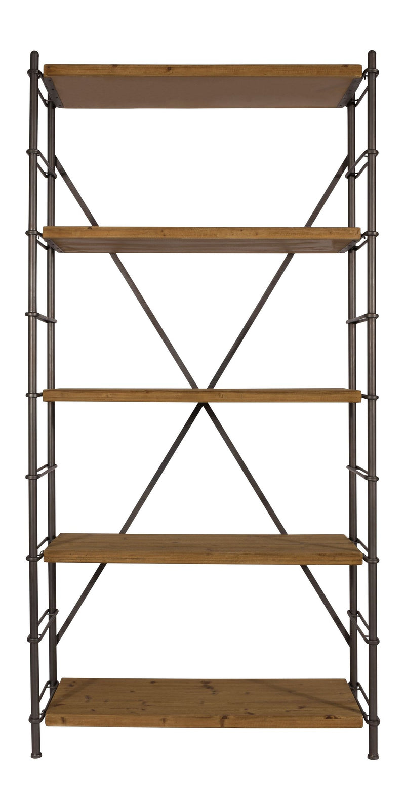 Regal Shelf Iron von Dutchbone aus Fichtenholz mit Eisengestell, Braun