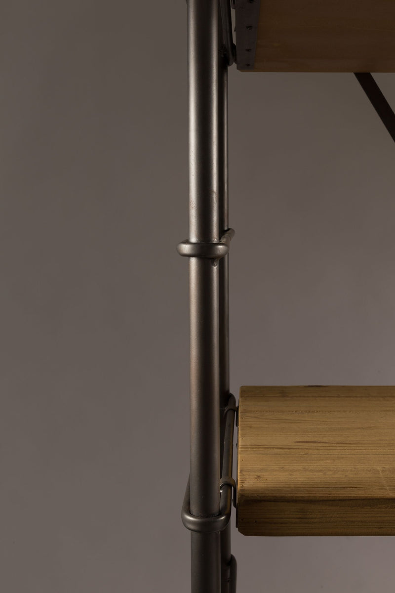 Regal Shelf Iron von Dutchbone aus Fichtenholz mit Eisengestell, Braun