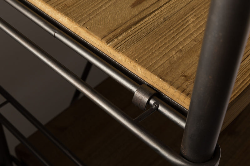 Regal Shelf Iron von Dutchbone aus Fichtenholz mit Eisengestell, Braun