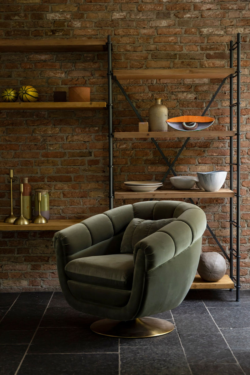 Regal Shelf Iron von Dutchbone aus Fichtenholz mit Eisengestell, Braun