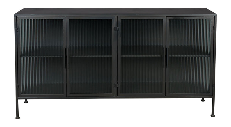 Sideboard Boli aus Glas und schwarzem Stahl von Dutchbone