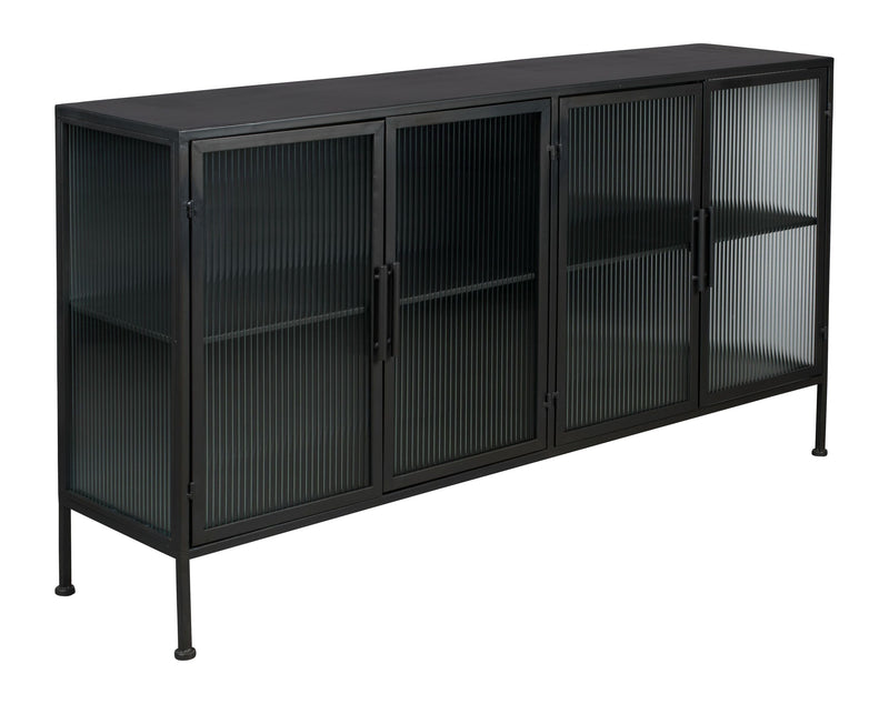 Sideboard Boli aus Glas und schwarzem Stahl von Dutchbone